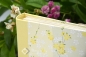 Preview: Leporello Album ca. 19,0x12,5x3,0 cm mit Verschlussschleife | Einband Japanpapier Chiyogami Kirschblüten floral | gelb | Art. Nr. 97210001
